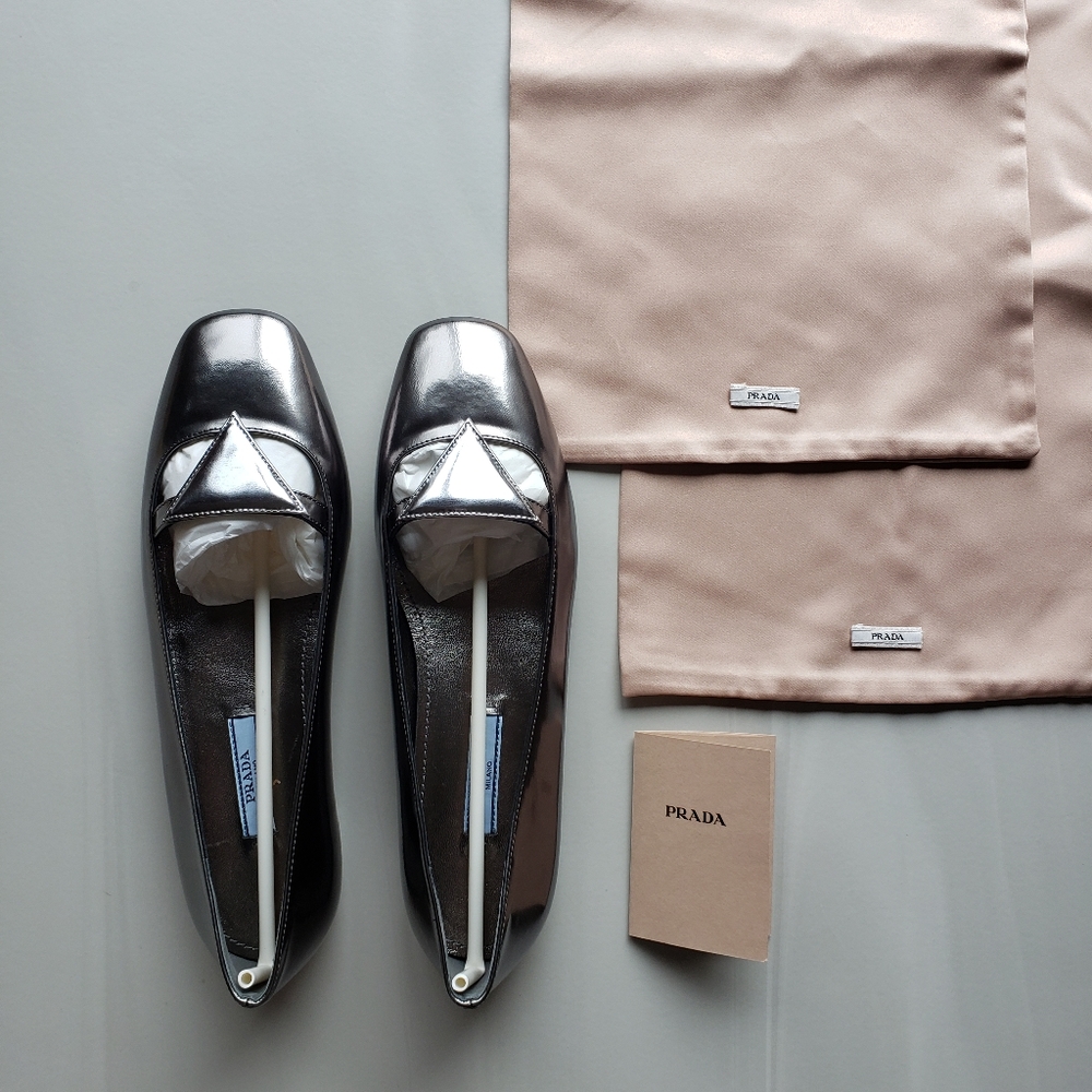 Prada sz36 flats (Anthracite+Chrome)
